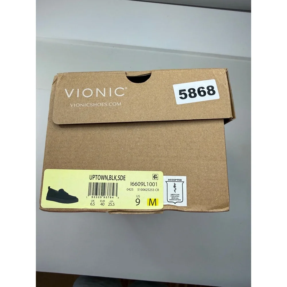 Vionic Uptown Loafer Black Suede Penny Slip On Shoes 16609L1001 Womens 9 NEW - Picture 6 of 6